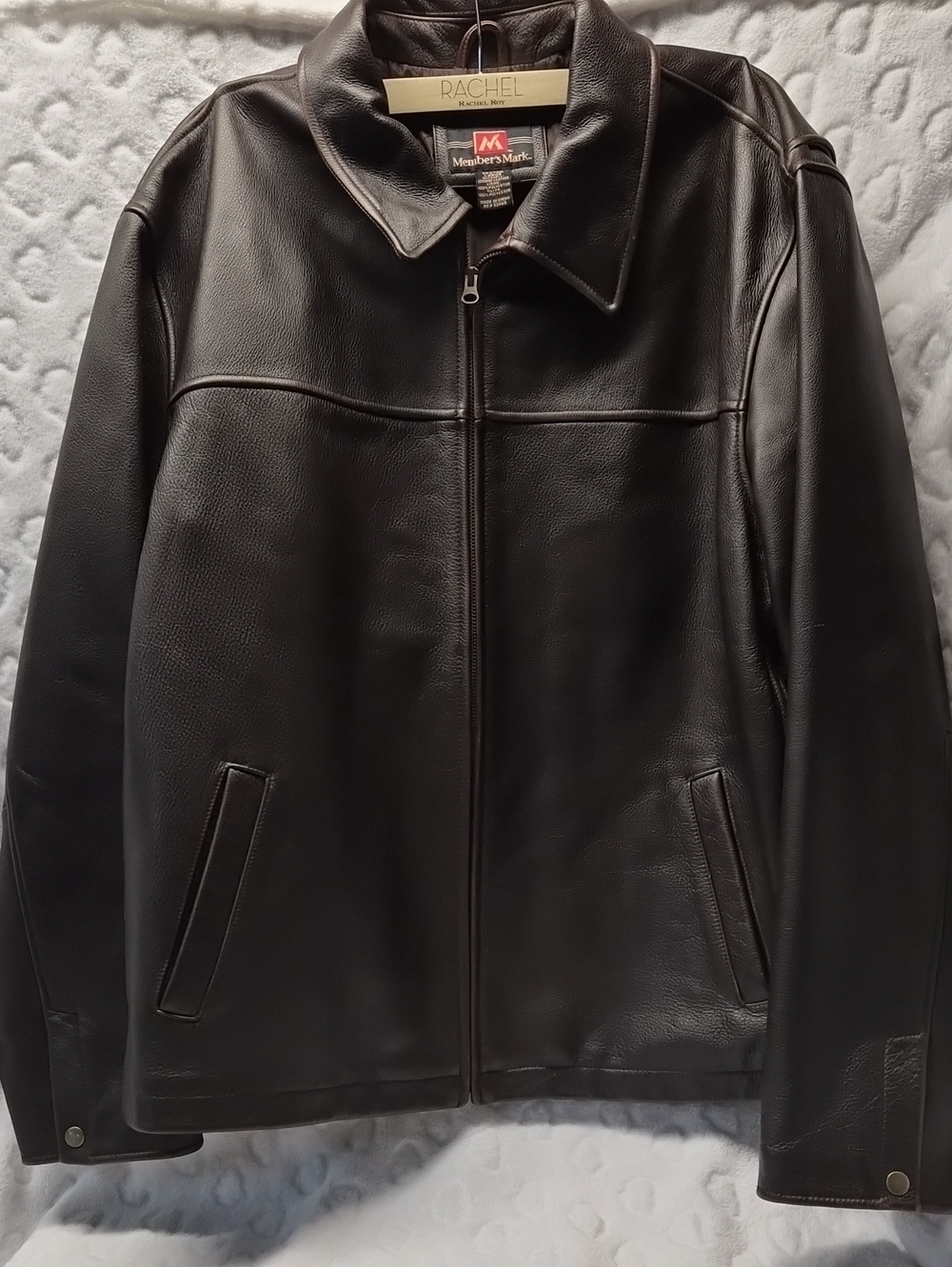 Men’s Brown Leather Zip Jacket